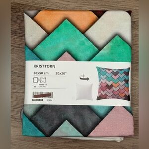 NWT IKEA Kristtorn Colorful Pillow Cushion Cover Reversible 20x20" Lot of 2